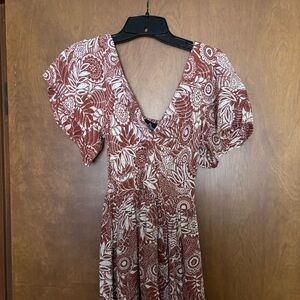 Dark orange and white sundress